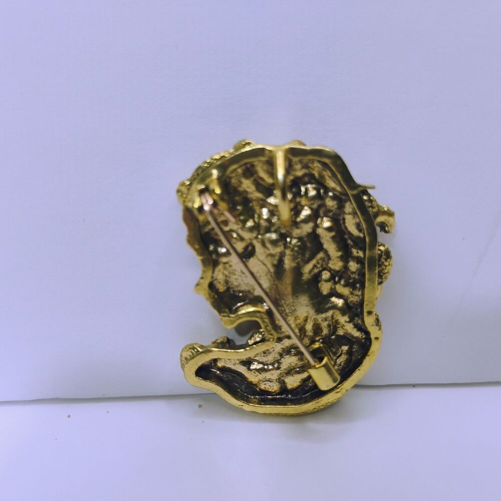 Golden Medusa Brooch Greek Mythology Snake Woman Pin & Pendant Necklace Charm - Picture 5 of 8